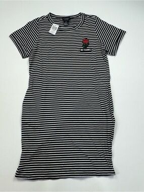 NEW! Women’s Midnight Hour Short Sleeve Striped Ringer Dress Size Small W/Tags
